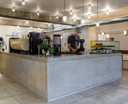Natural Finish Concrete Café Counters