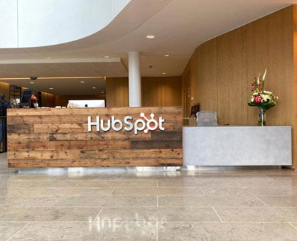 Concrete Reception Desk at Hubspot Offices Dublin