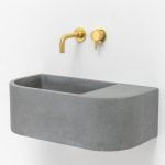 Kali Slim Contemporary Space Saver Sink - Concrete Fair