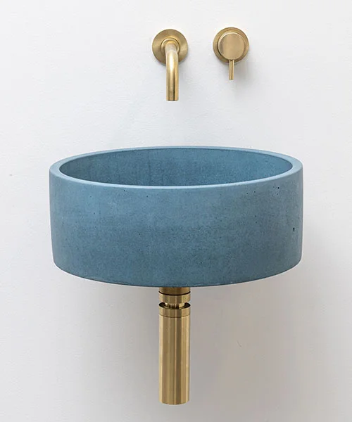 Owel Elegant Bathroom Sink - Blue Concrete Basin - Concrete Fair