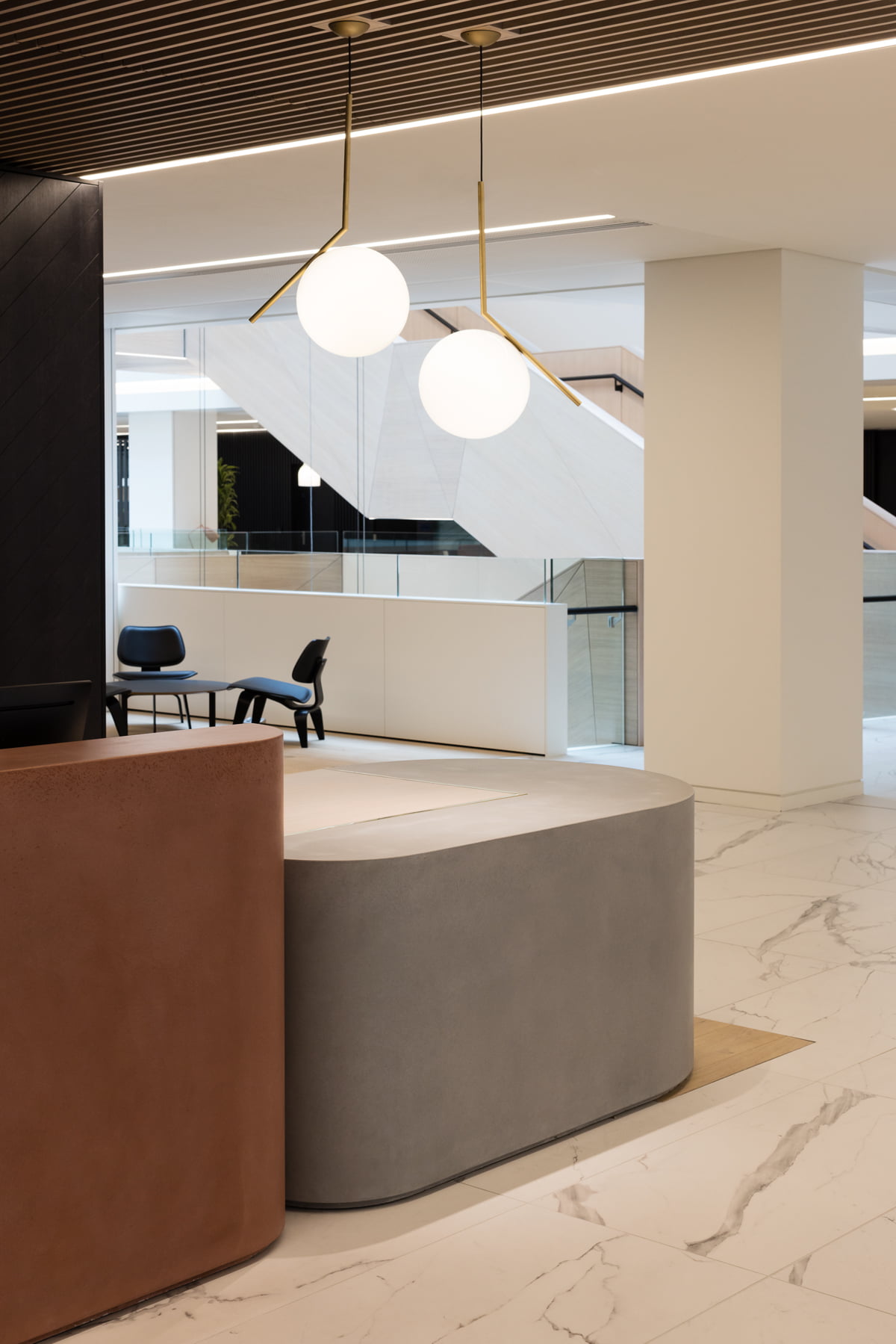 Two Toned polished Concrete Reception Desk